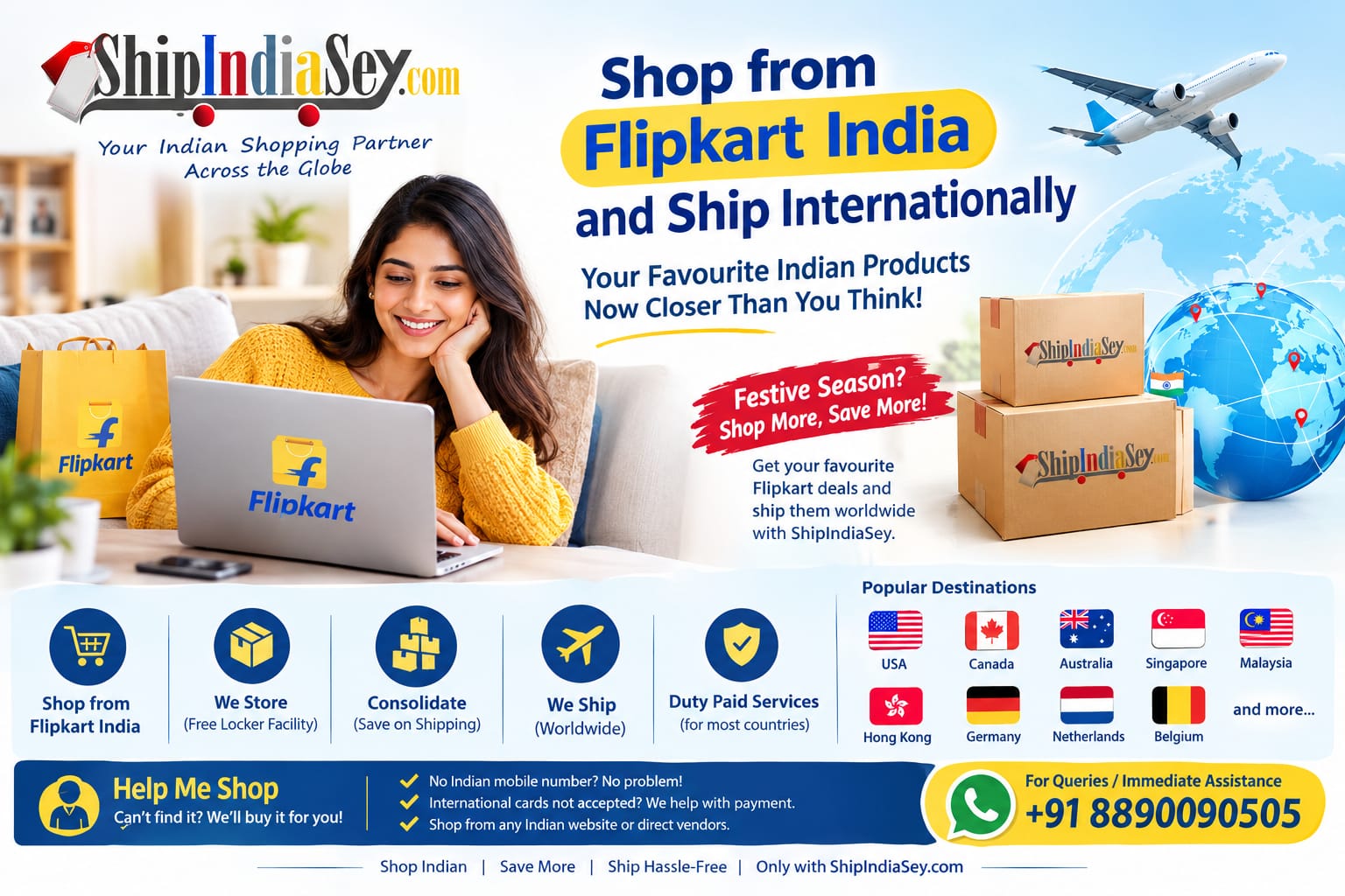 Shop from Flipkart India and Ship Internationally | ShipIndiaSey