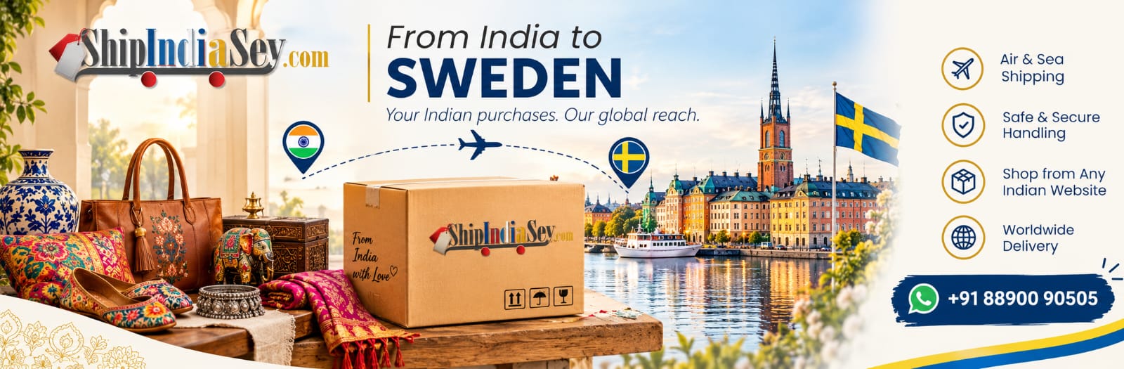 Shipping from India to Sweden
